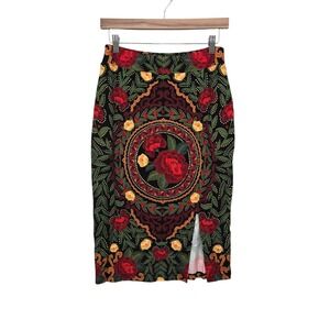 NWT FARM Rio for Anthropologie Floral Mandala Pencil Skirt Woemns Size XS‎ Boho